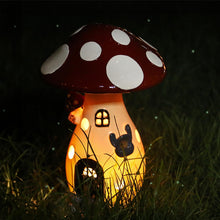 Load image into Gallery viewer, coonoe Fairy Houses for Outside - Solar Light Garden Decor, Solar Garden Decor, Waterproof Yard Mushroom Ornaments for Patio Lawn, Christmas, Birthdays, Unique Gift Ideas for Gardening Mom &amp; Grandma
