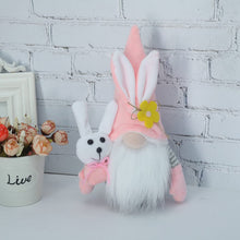 Load image into Gallery viewer, MOVAWAKY Easter Gnomes Plush Decor,24cm Tall Easter Figurines, Decor Gnomes Holding a Flowers/Carrots/Bunny, Gnomes,Home Decor, Doll Spring Gonks Decoration Easter Flower Gnome

