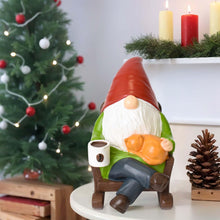 Load image into Gallery viewer, Eremaoy Funny Garden Gnome, Garden Ornaments Outdoor Statue Drinking Coffee Rocking Chair Gnome, Christmas Gnomes Decorations for Yard Home Indoor Outdoor Patio Lawn
