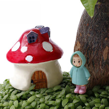 Load image into Gallery viewer, OUNONA Miniature Mushroom House Decoration Fairy Garden Dollhouse Plant Pot Figurine (Bright Red)
