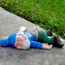 Load image into Gallery viewer, KEONSEN Fun Gnome Garden Gnome Statue Decoration, Creative Garden Statue Decoration, Large Resin Garden Gnome Ornament Novelty Gift for Outdoor Indoor Patio Lawn Porch 7&quot;*5&quot;*2.3&quot; (Blue)
