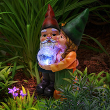 Load image into Gallery viewer, MIBUNG Garden Gnome Couple in Love Carrying Magic Orb with Multicolor Changing Solar Lights, Romantic Gnome Lovers Statue Figurine Outdoor Patio Yard Lawn Home Decor, Wedding Christmas Ornament Gifts
