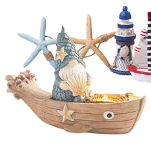 Load image into Gallery viewer, Gnome Figurines, Beach Dwarf Sculpture, Nautical Statue, Resin Craft, Indoor Pool Decor, Home Tabletop, Bathroom Ornaments, Beach Theme, Perfect, 6-Inch Tall, Great for Coastal
