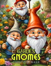 Load image into Gallery viewer, Garden Gnomes Coloring Book: Whimsical Gnome Designs with Beautiful Flowers, Cute Animals and Fantasy Scenes for Stress Relief and Relaxation

