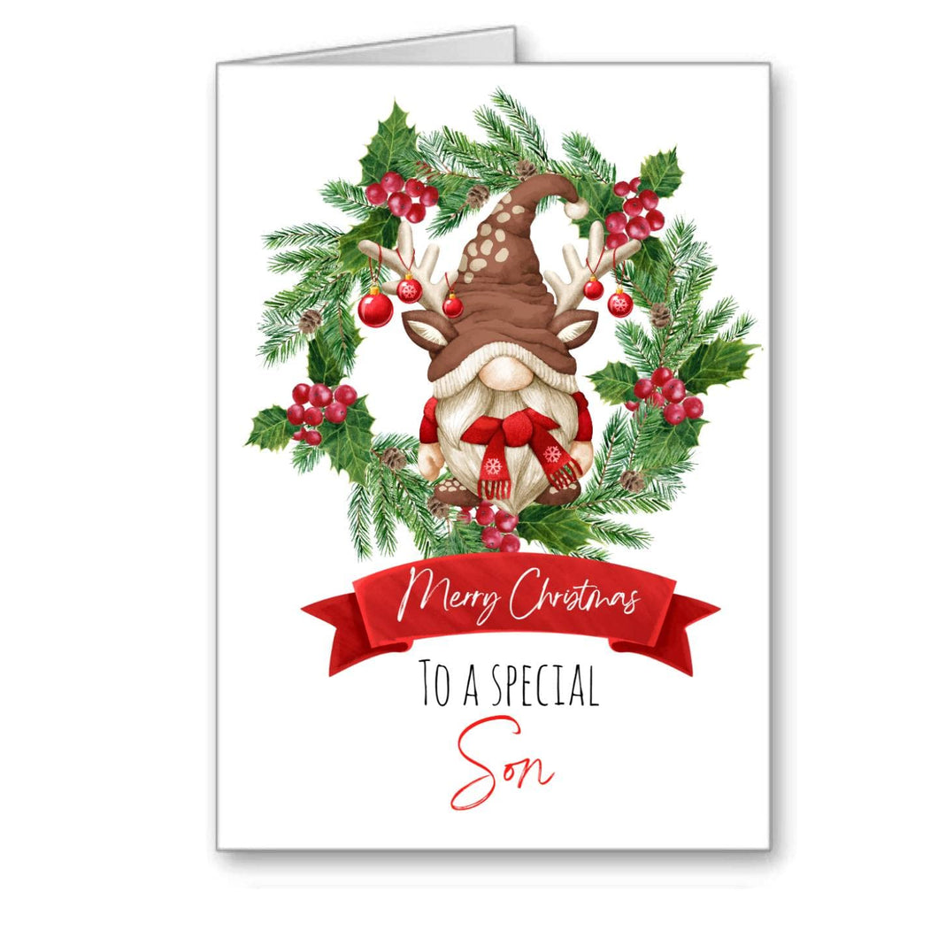 Gonk Gnome Son Christmas Card Merry Happy (envelope Included)