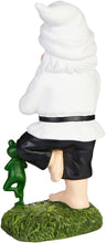 Load image into Gallery viewer, BRUBAKER Garden Yoga Gnome Tree - Gnome with Frog - Garden Sport Figure Vrksasana - Weatherproof Zen Decoration for Garden and Camping - Funny White Outdoor Decoration - 9.5 inches
