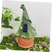 Load image into Gallery viewer, Toyvian Garden Gnome Sculpture with Solar Light Durable Resin Patio Decor for Outdoor Spaces Weather Resistant Lawn Ornament Present for Christmas Birthdays and Housewarming
