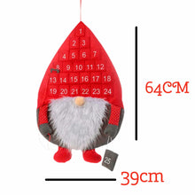 Load image into Gallery viewer, eBoutik - Christmas Santa Gonk/Gnome Design Advent Calendar With 25 Pockets - Children or Adult Reusable Christmas Countdown Calendar - Countdown To Santa For Kids (Red)
