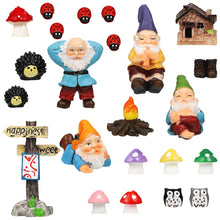 Load image into Gallery viewer, Gnomes Fairy Resin Statues Miniature Fairy Garden Accessories Mini Dwarf Figurine Fairy Miniature Ornament DIY Kit Micro Landscape Ornaments for Outdoor Indoor Patio Yard Lawn Fairy Garden Ornament
