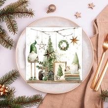 Load image into Gallery viewer, Anniversary House Tiflair Pack of 20 Christmas Whimsical Green Gonk Gnome Napkins 3 ply, 33 x 33cm, Thick and Strong Paper, for Table Decoration/decoupage, Disposable Napkins, Serviettes, Xmas Napkin
