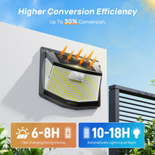 Load image into Gallery viewer, TECKNET Solar Lights Outdoor Garden, 248 LED Motion Sensor Lights, 3 Lighting Modes Outdoor Wall Lights, 300° Wide Angle, IP66 Waterproof, Solar Wall Lights for Yard Garage Garden Fence Door (4 Pack)
