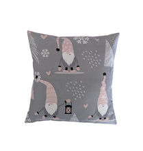 Load image into Gallery viewer, Christmas Grey Pink White Gonk Gnome Cushion Cover 16&quot;
