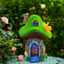 Load image into Gallery viewer, Mushroom Garden Statues,Outdoor Fairy House Figurine with Solar Powered Garden Light, Gifts for Women Mom Grandma Halloween Decor or Yard Decor (Resin)
