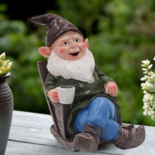 Load image into Gallery viewer, Tirifer Drinking Coffee Garden Gnome Statue, Wizard Gnome 3D Dwarves, Polyresin Outdoor Sculpture Gnome Statue Garden Figurine Art Garden Decoration for Lawn Yard Balcony Porch Patio…
