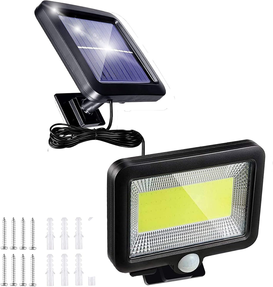 Solar Lights Outdoor Garden,100 LED Solar Motion Sensor Safety Lights,Solar Wall Lights with 5m Cable,Three Lighting Modes,IP65 Waterproof Solar Lights,Used in Gardens,Courtyards,Corridors,Garages