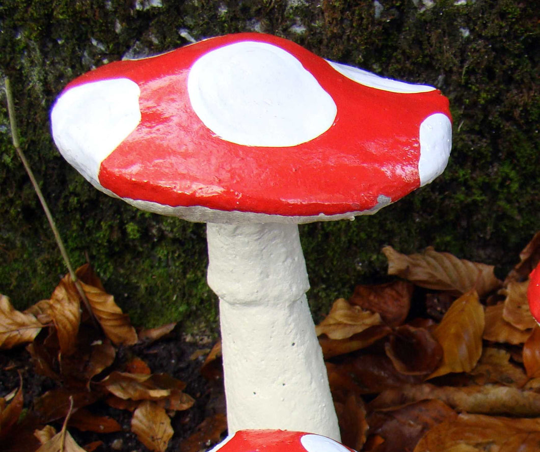 Pixieland Toadstool - Large, Red, Concrete, Garden Ornament