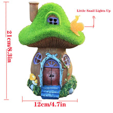 Load image into Gallery viewer, Mushroom Garden Statues,Outdoor Fairy House Figurine with Solar Powered Garden Light, Gifts for Women Mom Grandma Halloween Decor or Yard Decor (Resin)
