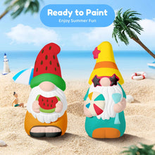 Load image into Gallery viewer, Varku 8 PCS Summer Beach Gnome Painting Kit, Paint Your Own Ceramic Gnome Statues, Paintable Gnome Figurines, DIY Gnome Statues with 12 Acrylic Paint 2 Brushes 1 Palette, Unpainted Arts and Crafts
