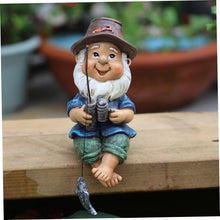 Load image into Gallery viewer, Garden Gnomes, Resin Fishing Gnomes Decorations for Yard, 1.8x2.8x3.9 Inch Garden Statues for Flower Pot Patio Lawn Outdoor.
