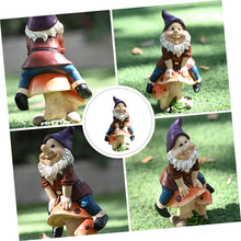 Load image into Gallery viewer, Happyyami Outdoor Garden Dwarf Statue Adorable Resin Figurine for Home Decor Desktop Lawn and Decoration Durable Eco-friendly Miniature Gnome Ornament
