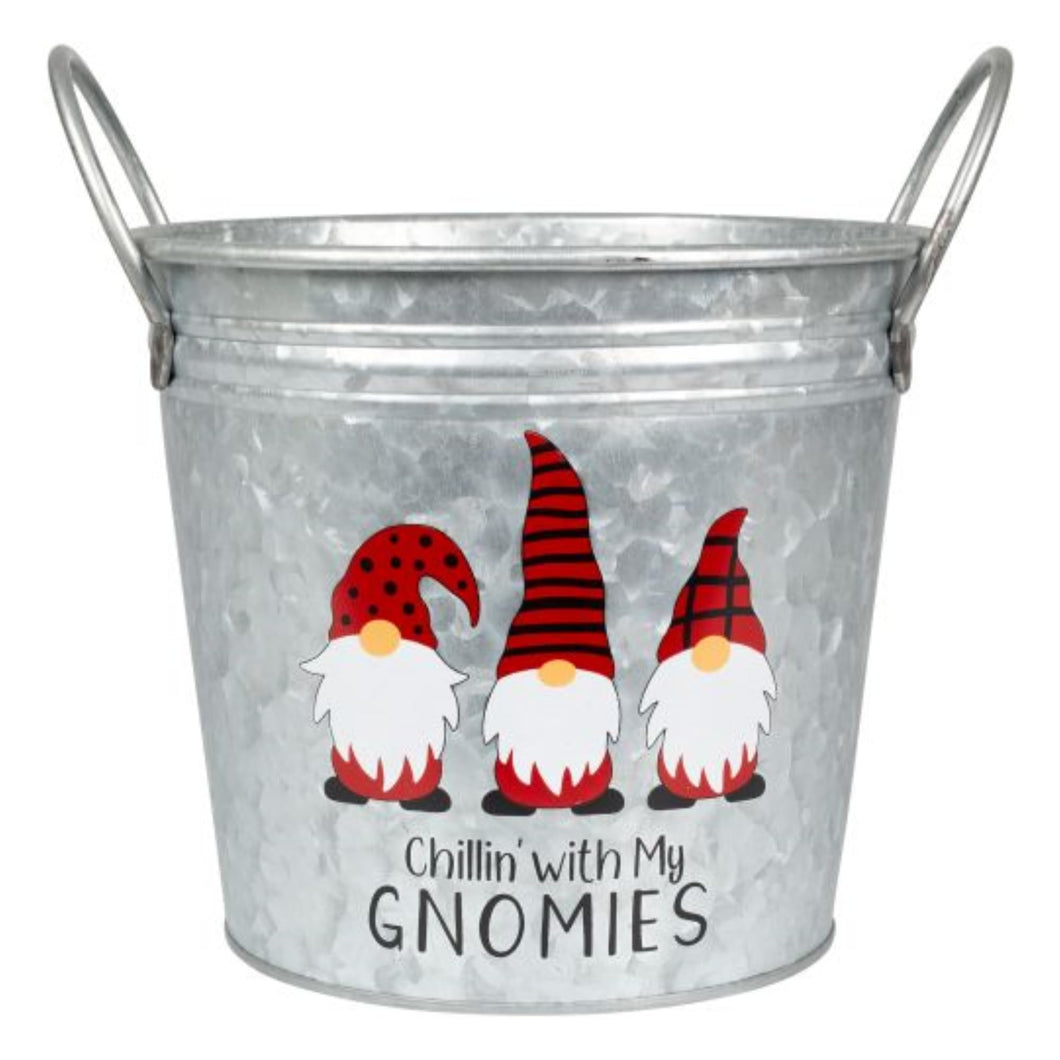 Fyne-Finds Merry Christmas Chillin With My Gnomies Gonk 18cm, 7inch Plant Pot Handles Festive Planter 2.7L Home Decor Xmas Gift