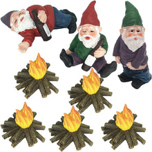 Load image into Gallery viewer, Drunk Gnomes for Garden, 3PCS Mini Gnomes with 1PC Fire, Resin Fairy Garden Gnomes, Funny Naughty Gnomes for Outdoor Indoor Patio Yard Lawn Porch 1
