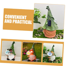 Load image into Gallery viewer, Toyvian Garden Gnome Sculpture with Solar Light Durable Resin Patio Decor for Outdoor Spaces Weather Resistant Lawn Ornament Present for Christmas Birthdays and Housewarming
