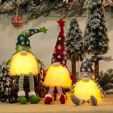 Load image into Gallery viewer, Christmas Gnome Decoration Set of 3, Christmas Gonks Gnomes Plush Swedish, Christmas Gonks Light Up Ornaments, Gnome Christmas Jumper Large Grey Pink, UK Christmas Elves Xmas Decorations with Legs
