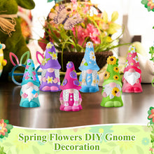 Load image into Gallery viewer, Arrowbash 6 Pcs Spring Ceramics to Paint Ready to Paint Your Own Gnome Statues 5.12 Floral Theme Paintable Figurines DIY Unpainted Sunflowers Ceramics Plaster Crafts Kit with Brush Palette Paint
