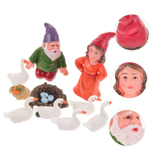 Load image into Gallery viewer, Yardwe 1set White Beard Gnome Garden Statues Resin Figurine Geese for Outdoor Decorations Ornaments Compact Durable Gnomes for Lawn Indoor Use
