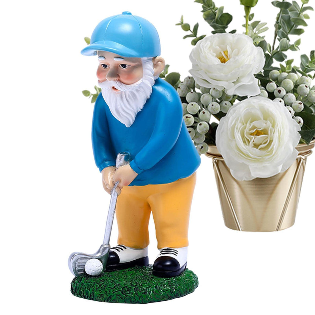 LINGJIONG Golf Gnomes Statues | GNOME Resin Sculpture with Golf Games - Fairy Funny Golf Ornament for Playing and as Holiday Home Decoration Made of Resin as a Gift for the Garden