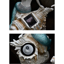 Load image into Gallery viewer, MYYINGBIN A Pair Of Mermaid Solar Light Statue Resin Garden Sculptures Solar Lamp Outdoor Fairy Ornament For Lawn Patio
