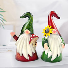 Load image into Gallery viewer, HONGLAND Garden Gnome Statue Outdoor Metal Gnome Yard Art 18 Inch Gnome Figurine Decorative Stakes for Holiday Xmas Lawn Patio Yard Garden Decor-2 PCS
