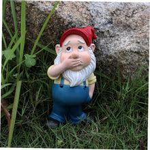 Load image into Gallery viewer, Happyyami 1set Garden Gnome Statue Funny Gnome Decor for Outdoor Spaces Durable Garden Marker for Lawn Patio for Nature Lovers Housewarming

