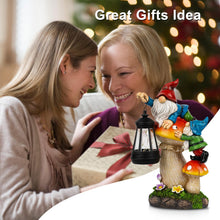 Load image into Gallery viewer, C&amp;Y&amp;G&amp;X Solar Garden Gnome, Mushroom Design with Bright Solar Lantern,Cute Gnome Garden Decor

