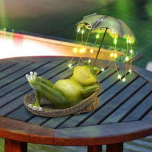 Load image into Gallery viewer, ASDFG Solar Light Frog Garden Statue - Frog Umbrella Garden Sculpture with Lighting, Outdoor Pond Waterproof Fairy Tale Decoration, Gift for Women/Gardening Lovers/Mothers Outside Decor
