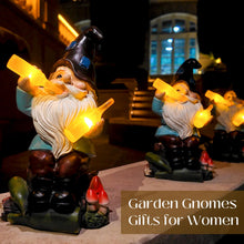 Load image into Gallery viewer, Gifts for Dad, Funny Garden Gnomes outdoor, Solar Gnomes Garden Ornaments Statue Lights, Dad Birthday Gifts for Men from Son, Daughter, Presents for Men Unique
