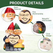 Load image into Gallery viewer, HERCHR Garden Gnomes: Funny Couple in Love - Outdoor Decoration Statue, 4.7×2.8×5.7in, Perfect for Home Garden Patio Lawn
