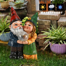 Load image into Gallery viewer, MIBUNG Garden Gnome Couple in Love Carrying Magic Orb with Multicolor Changing Solar Lights, Romantic Gnome Lovers Statue Figurine Outdoor Patio Yard Lawn Home Decor, Wedding Christmas Ornament Gifts
