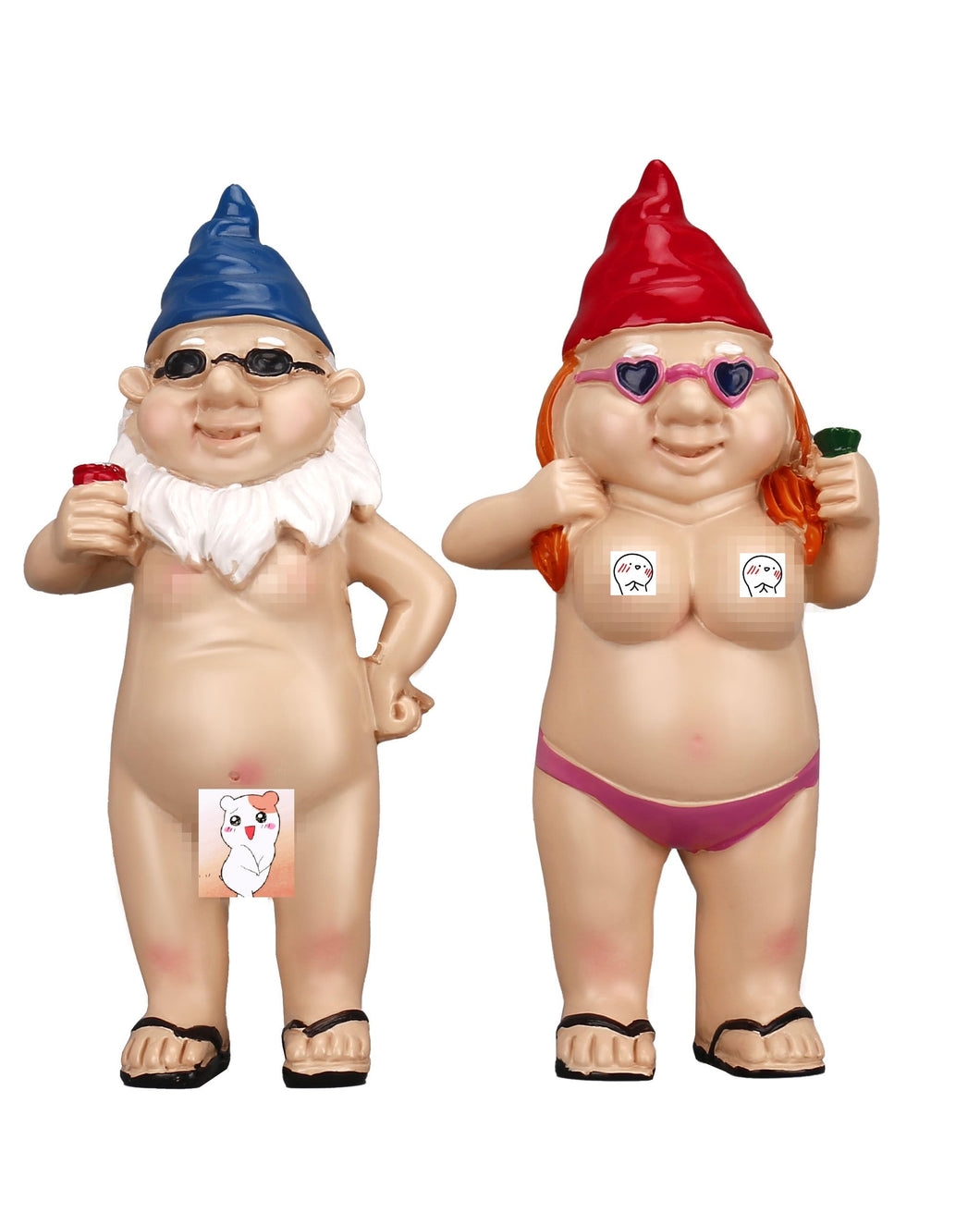 BBdis 2 PCS Garden Gnomes, 4.7 Inch Naughty Garden Gnome Funny Gnomes Statue for Home Indoor or Outdoor Lawn Gnome Decorations Housewarming Halloween
