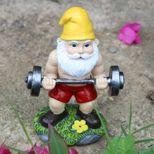 Load image into Gallery viewer, Funny Workout Garden Gnomes Statues, 3pcs 15.5cm Outdoor Funny The Muscular, Barbell and Dumbbell Gnomes Decorations Set for Yard, Lawn, Patio (Weightlifting)
