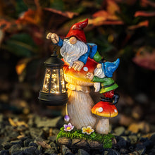 Load image into Gallery viewer, C&amp;Y&amp;G&amp;X Solar Garden Gnome, Mushroom Design with Bright Solar Lantern,Cute Gnome Garden Decor
