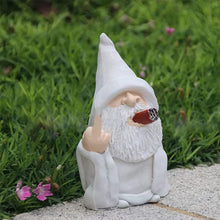 Load image into Gallery viewer, Lethogety Middle Finger Figurine Ornaments, Funny Garden Gnomes Outdoor Statues 5.9 Inch Naughty Smoking Wizard Dwarf Sculpture Decoration for Lawn Patio Outside Yard Decor Housewarming Easter Gift
