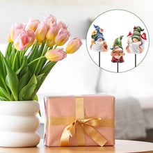 Load image into Gallery viewer, Chonsun Garden Gnomes Stakes 3 Inch Plant Decorations for Pots Outdoor Statues Indoor 3 Pack Large Garden Gnomes Decorations for Home
