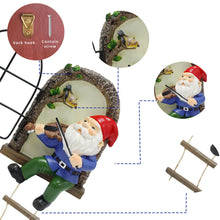 Load image into Gallery viewer, Colomix Gnome Tree Hugger, Funny Musical Gnome Garden Sculpture, Whimsical Fairy Tree Face/Stump Decor, Resin Outdoor Statue, Luminous Elf Peeker Yard Art, Handcrafted Unique Ornament Presents
