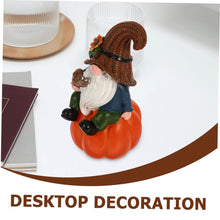 Load image into Gallery viewer, Cabilock Gnome Ornaments for Garden Decor Resin Pumpkin Gnome Statue Fall Style for Outdoor Use
