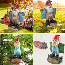 Load image into Gallery viewer, Funny Garden Gnome Statue Resin Gnomes Figurines SAY Hello to My Little Friend Indoor Ornament Gift Outdoor Garden Decorations for Home Patio Yard Lawn Porch (Green)
