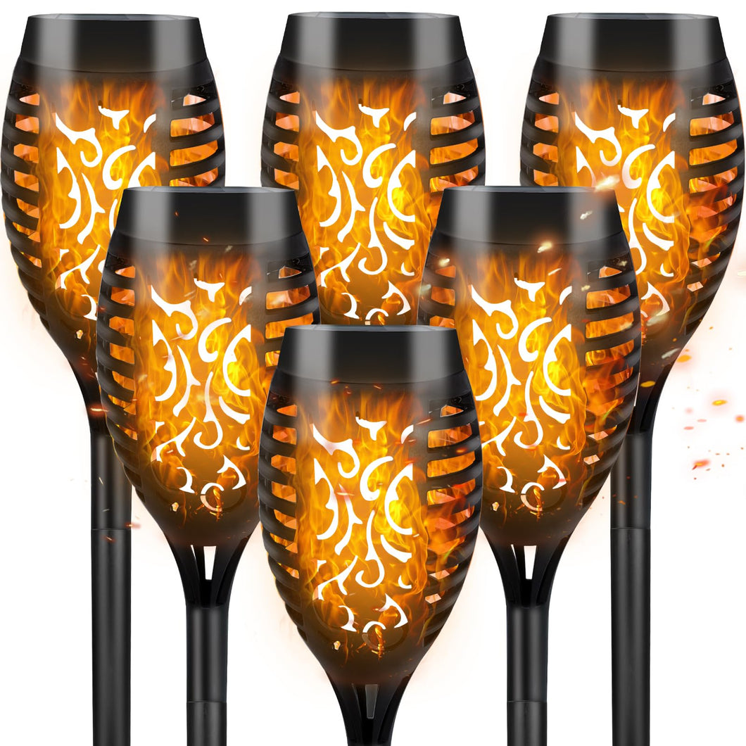 CNMTCCO Solar Lights Outdoor Garden, 6 Pack Solar Flickering Dancing Flame Lights, Waterproof SolarTorch Light Landscape Lighting for Garden Patio Pathways Lawn Yard Decoration
