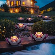 Load image into Gallery viewer, Kyduu Outdoor Decorations Lotus Light, Solar Lights Outdoor Garden Ornaments, LED Lotus Lamp Flower, Solar Garden Lights,for Yard Patio Pathway Decoration
