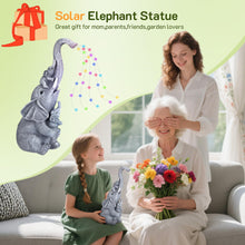 Load image into Gallery viewer, QCXWCJWD Garden Ornaments Outdoor Elephant Statue, 30cm Elephant Statue with Solar Watering Lights, Resin Elephant Ornaments with Solar Lights for Patio Yard, Waterproof Garden Elephant Gifts for Mum
